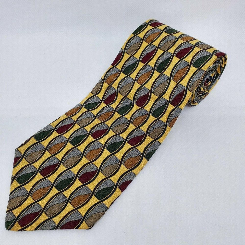 Zianetti Mens Tie Italian Silk Collection Geo OS - Picture 1 of 7